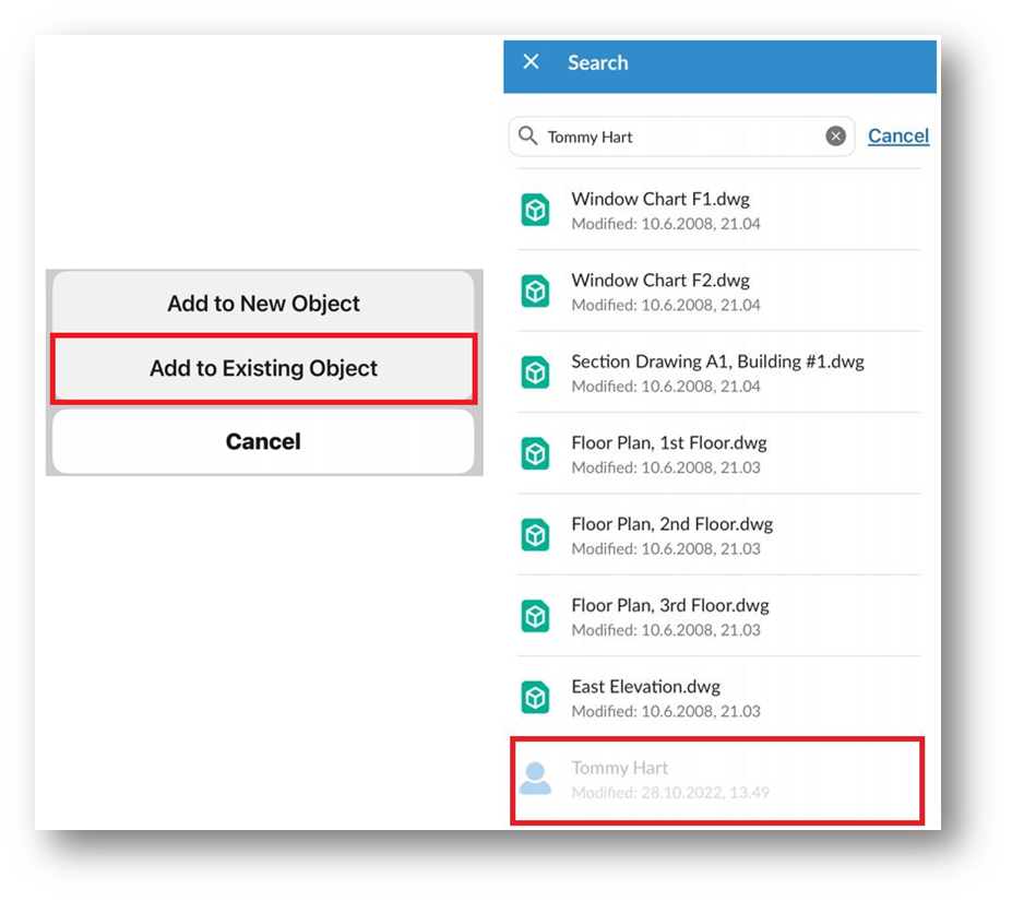 Object is greyed out when trying to add file for existing object via M